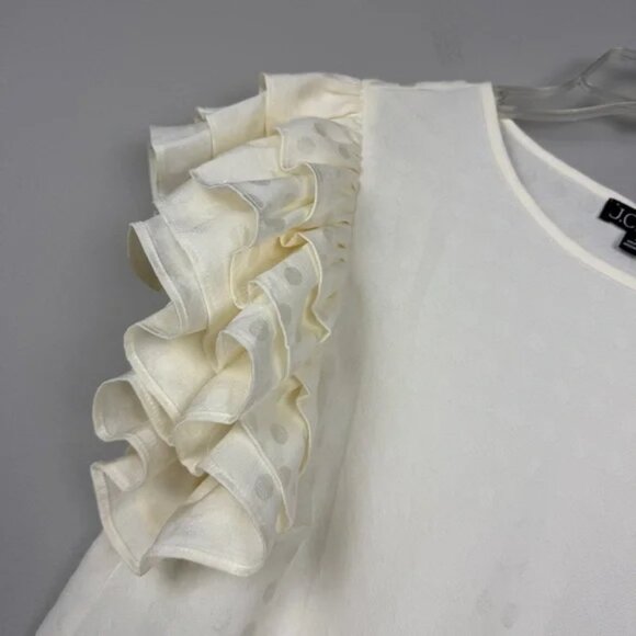 J Crew 2023 Polka Dot Ruffle Sleeve Top *NWT* - Picture 2 of 2